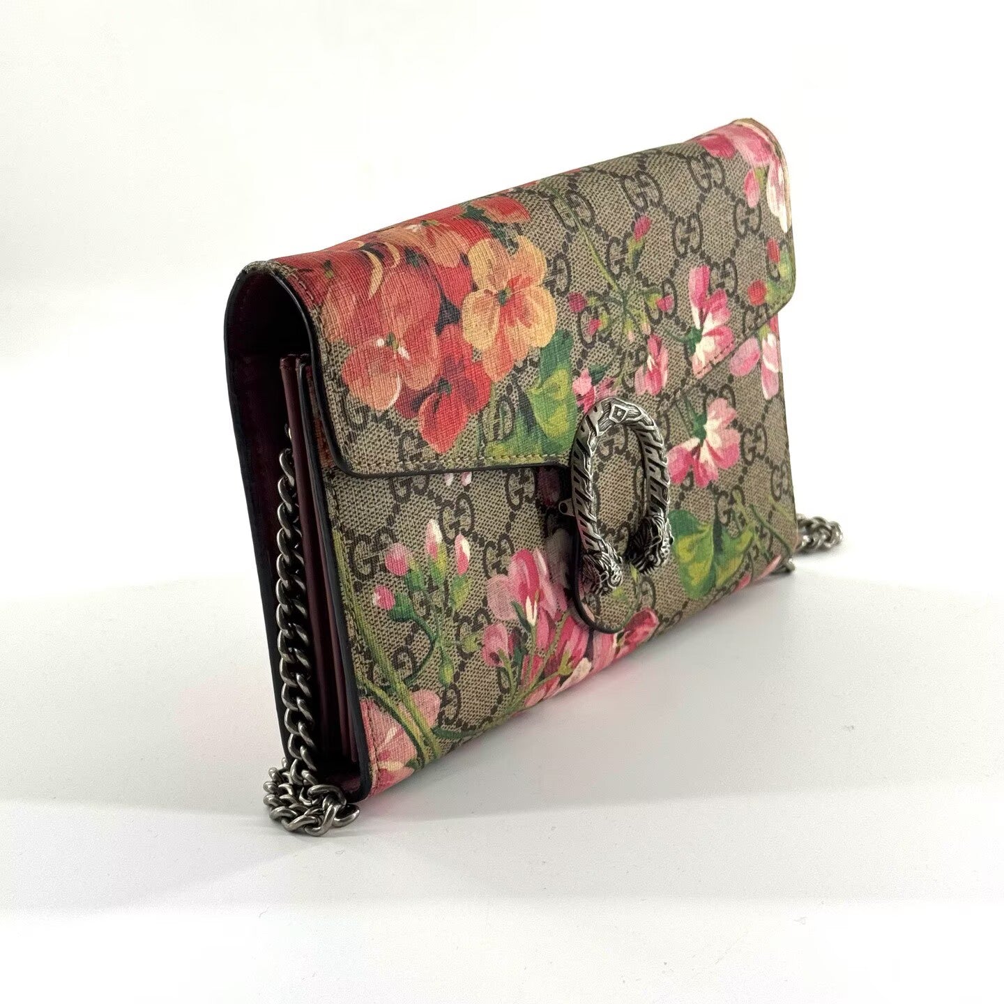 Gucci - Dionysus Floral Chain Wallet - GG Supreme coated canvas with leather trim - Multicolour - (Mini)