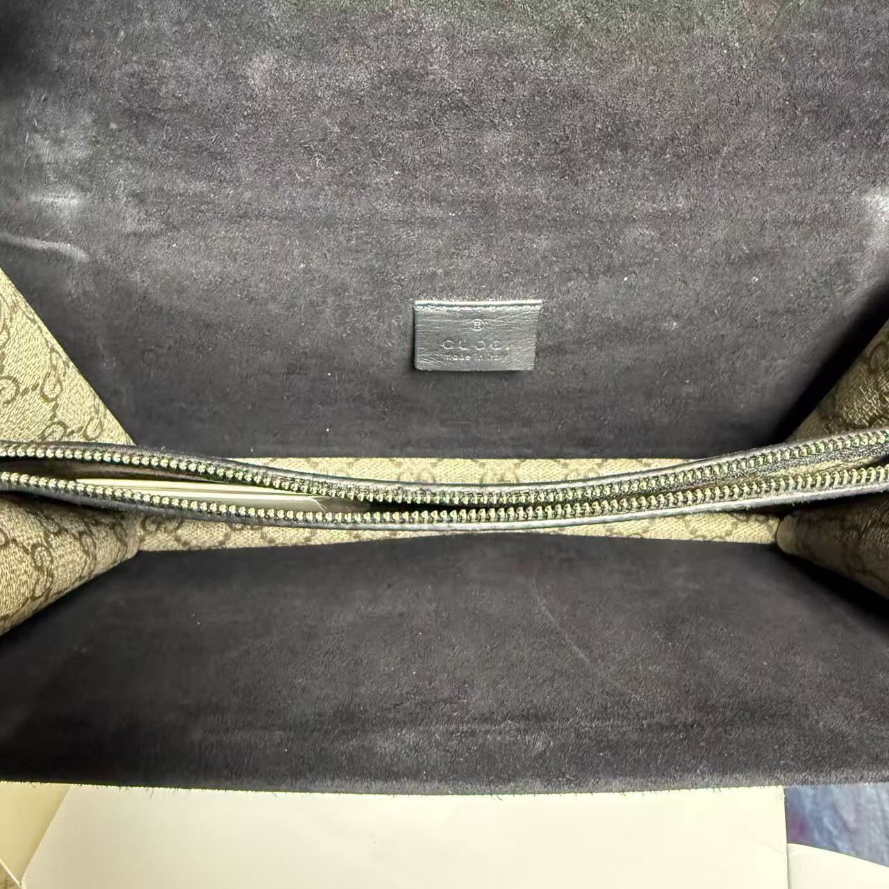 Gucci - Dionysus Shoulder Bag - GG Supreme canvas with suede and leather trim - Beige and Black - (Small)