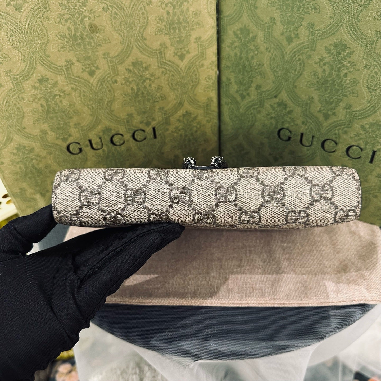 Gucci - Dionysus Wallet on Chain (WOC) - GG Supreme canvas with leather trim - Beige - (mini)