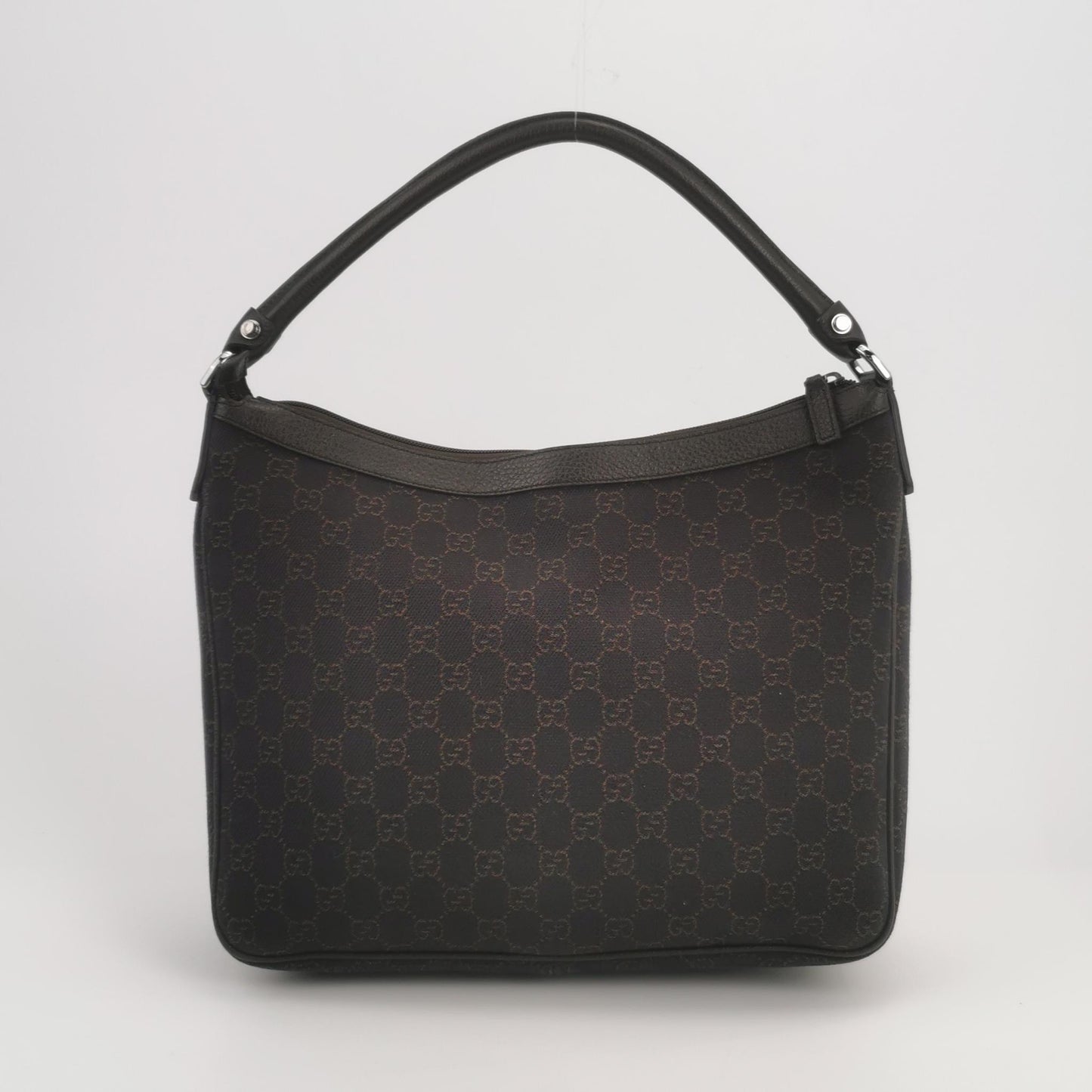 Gucci - GG Canvas Shoulder Bag - Canvas with Leather trim - Brown - (medium)
