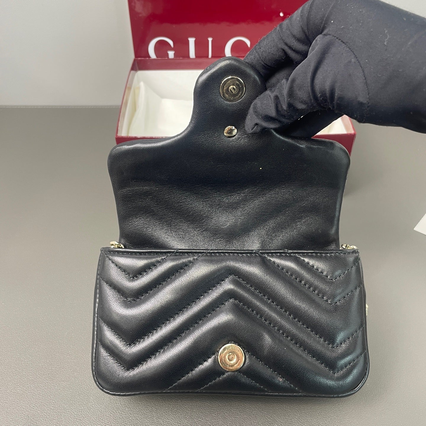 Gucci GG Marmont Lambskin Leather Black - view 9