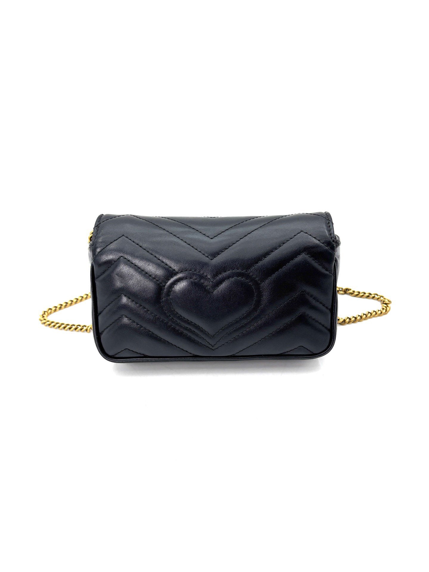 Gucci - GG Marmont - Cowhide leather - Black with Gold-Tone Hardware - (super mini)