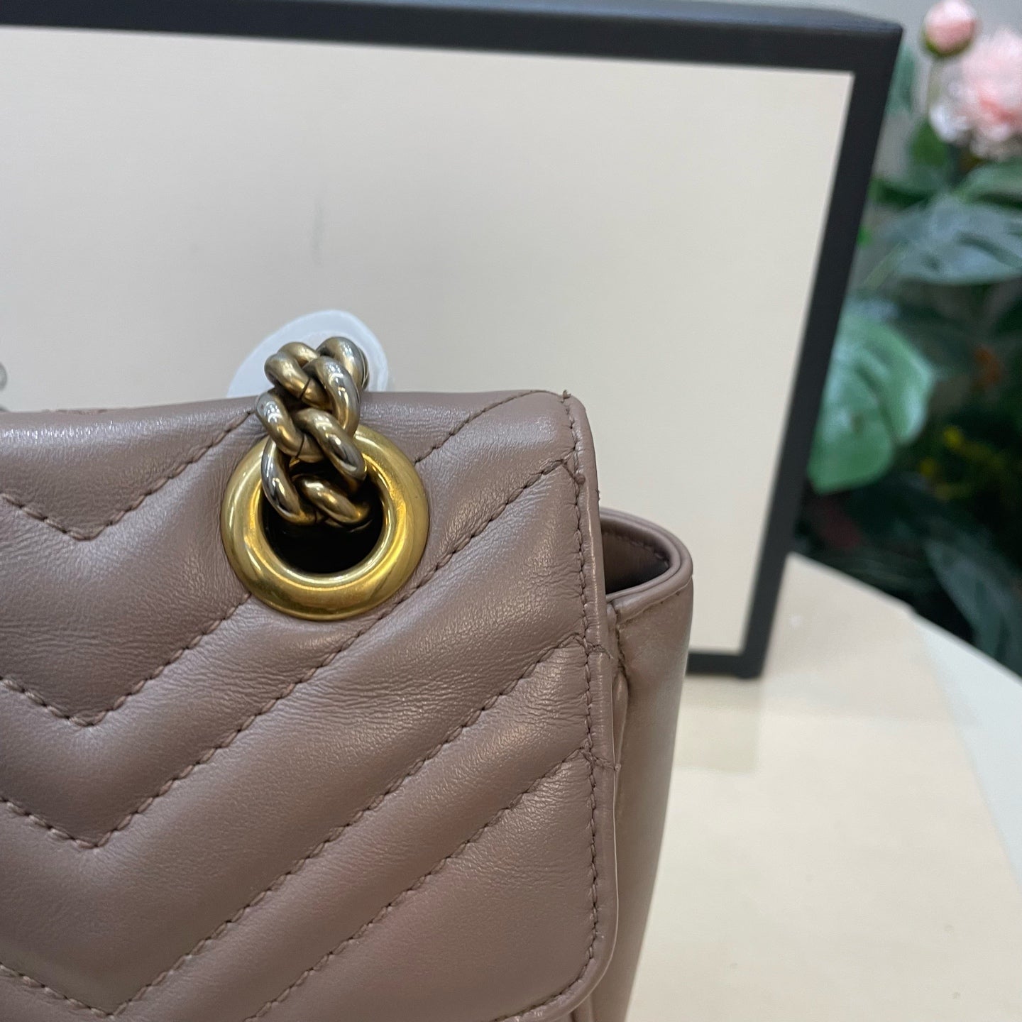 Gucci - GG Marmont - Leather - Beige - (small)