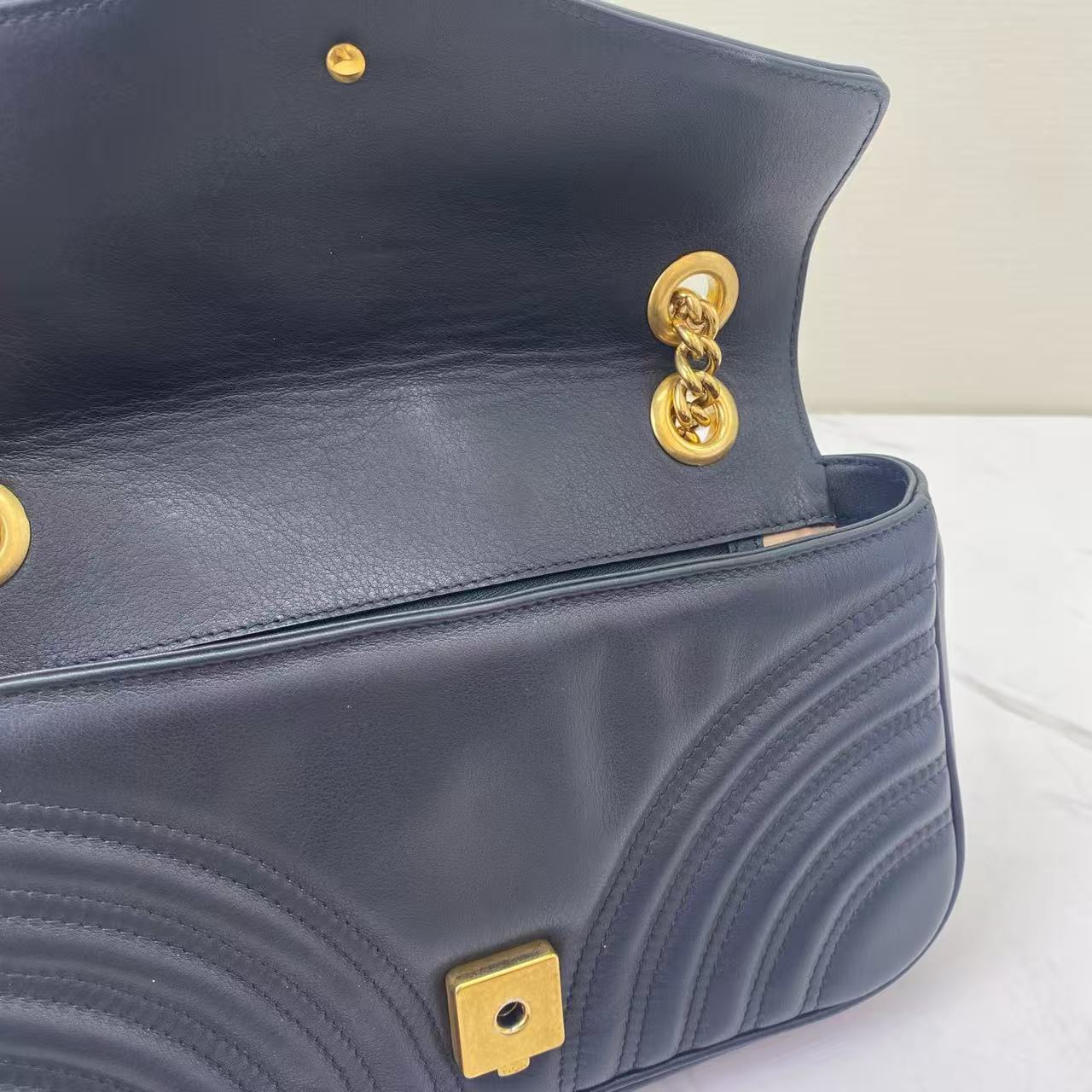 Gucci - GG Marmont Matelassé Shoulder Bag - Cowhide leather - Black - (Small)