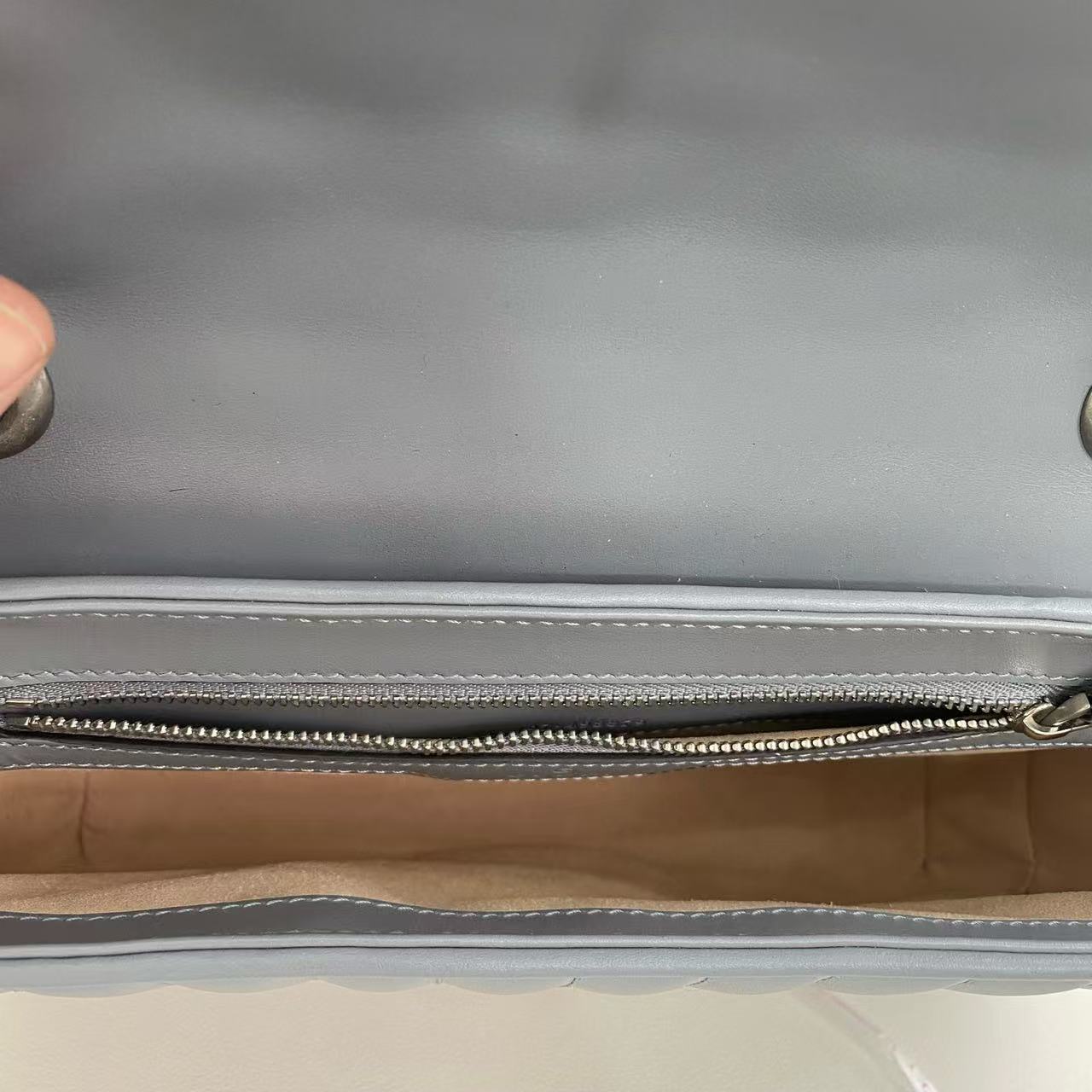 Gucci - GG Marmont Matelassé Shoulder Bag - Leather - Blue - (small)