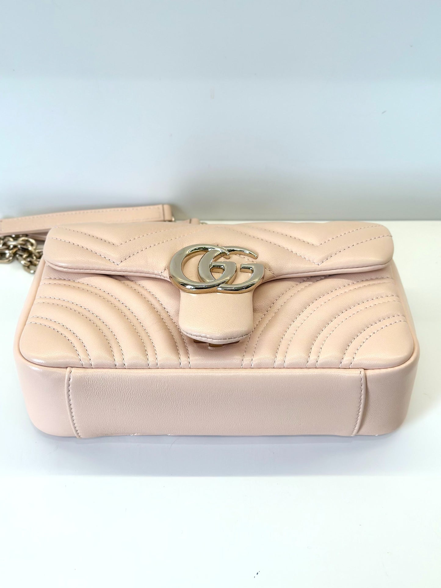 Gucci - GG Marmont Matelassé Shoulder Bag - Leather - Pink - (mini)