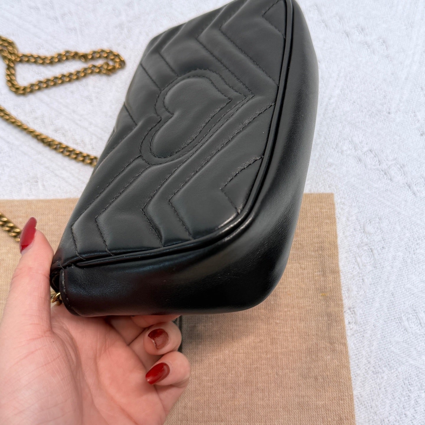 Gucci - GG Marmont Mini - Cowhide leather - Black - (mini)