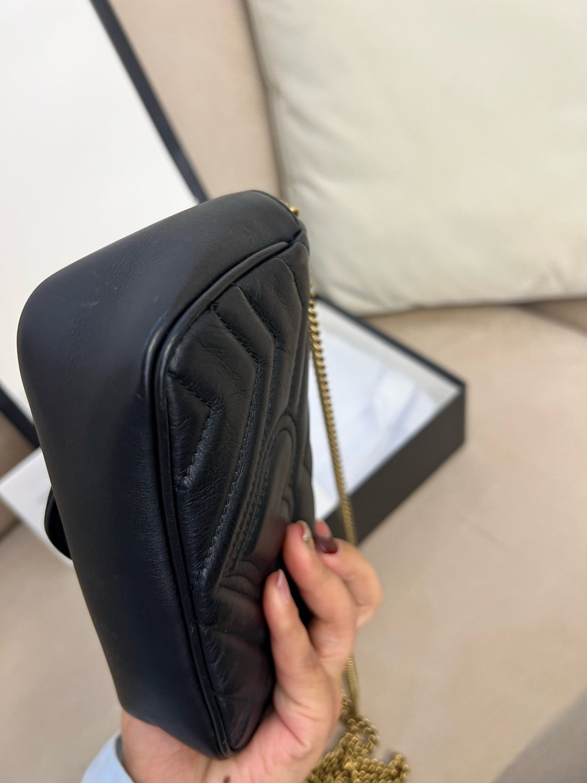 Gucci - GG Marmont Super Mini - Leather - Black - (mini)