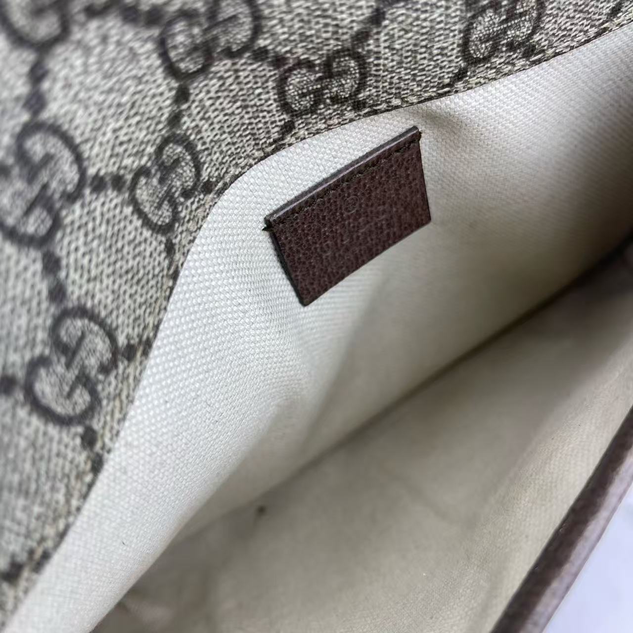 Gucci - GG Supreme Tiger Head Belt Bag - Coated canvas with leather trim and web strap - Beige and Brown with Green/Red Web - (medium)