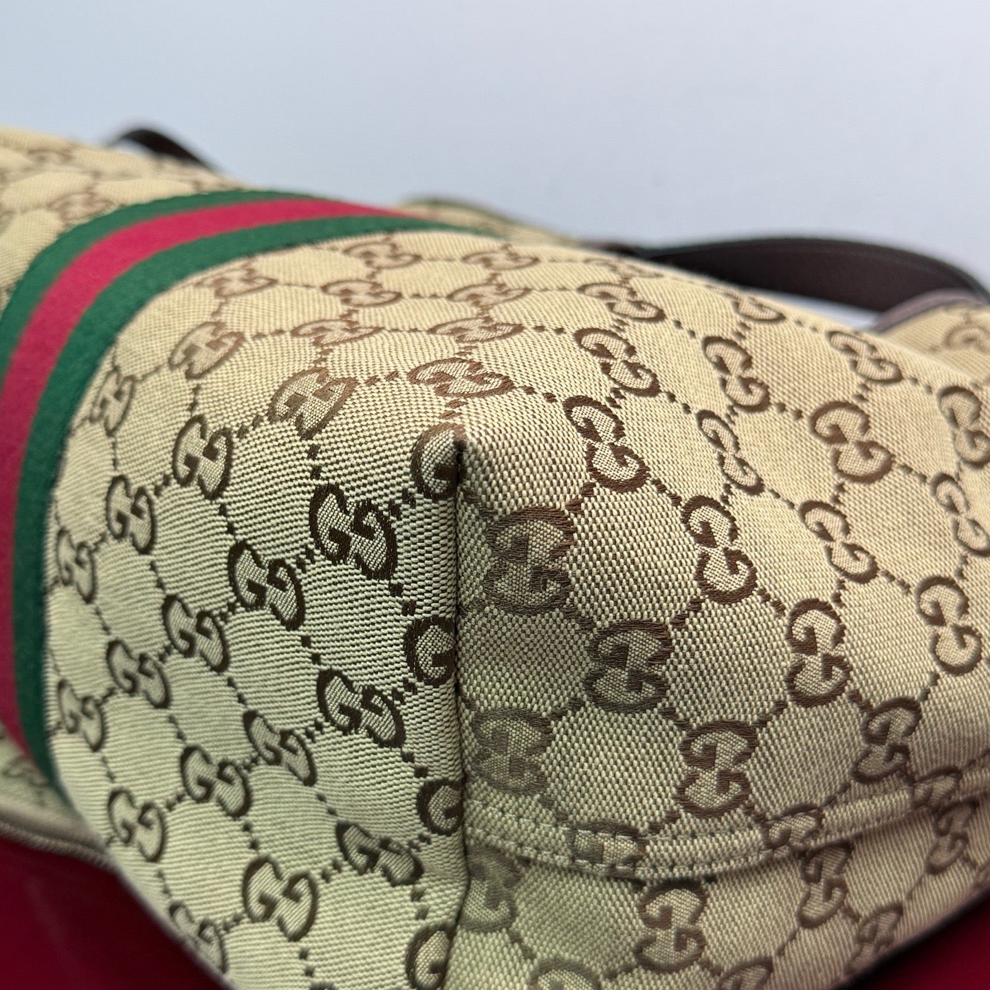 Gucci - Giglio Handbag - GG Monogram canvas with leather trim - Beige - (small)