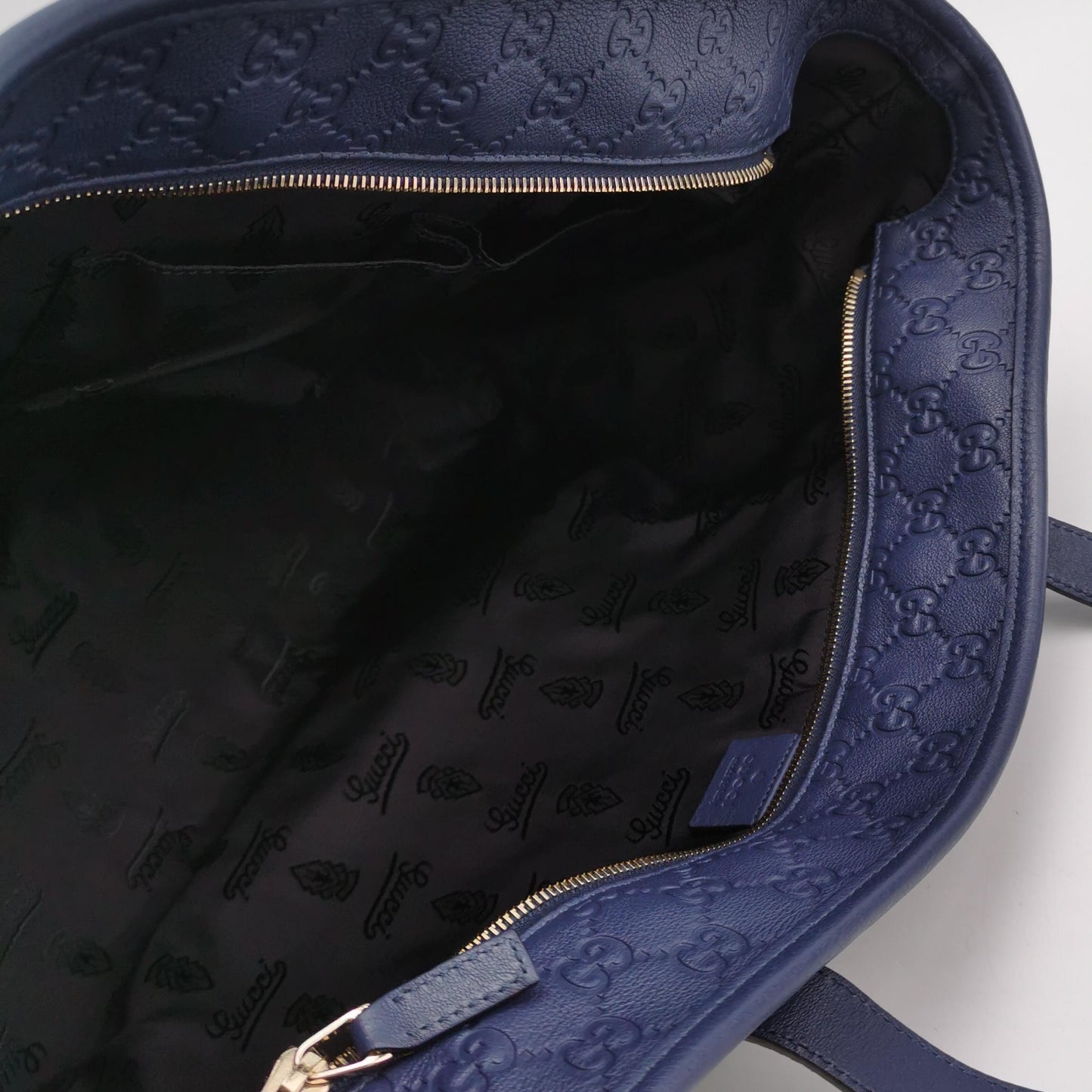 Gucci - Guccissima Shopper Tote 211137-BNX1G-4233 - Grained leather - Navy - (medium)