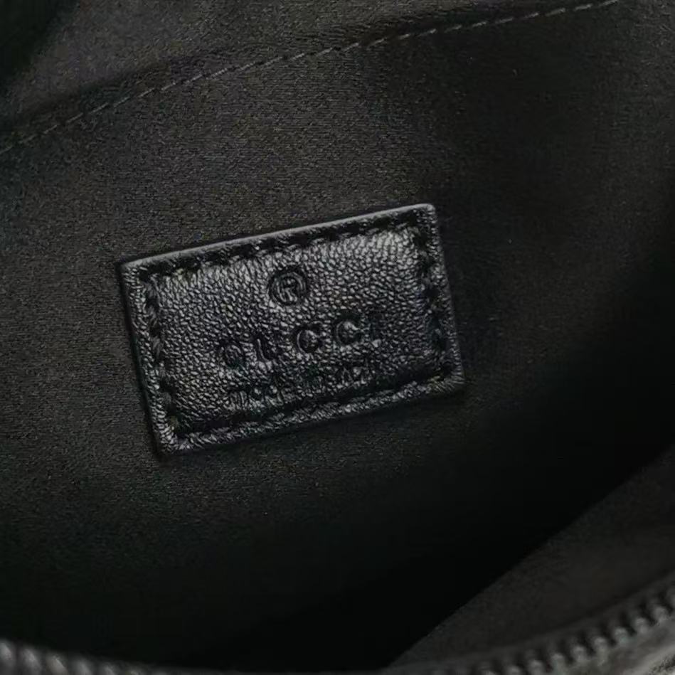 Gucci - Horsebit Slim - Lambskin leather and GG monogram canvas - Black - (small)