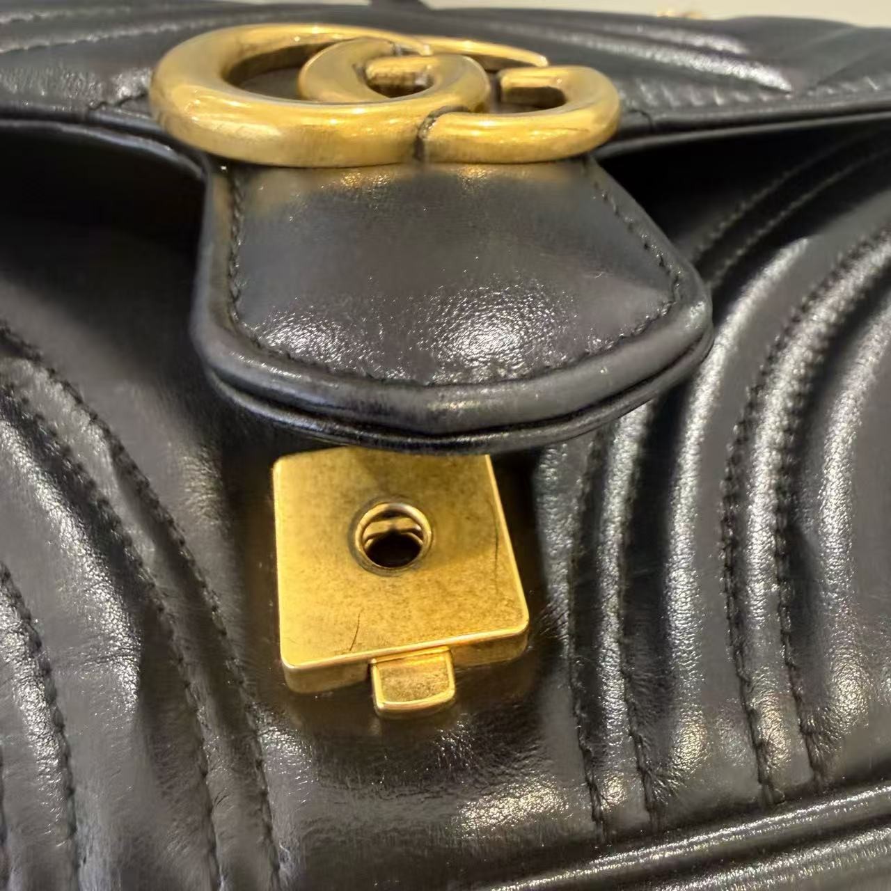 Gucci - Marmont Matelassé Small Shoulder Bag - Calfskin leather - Black - (small)
