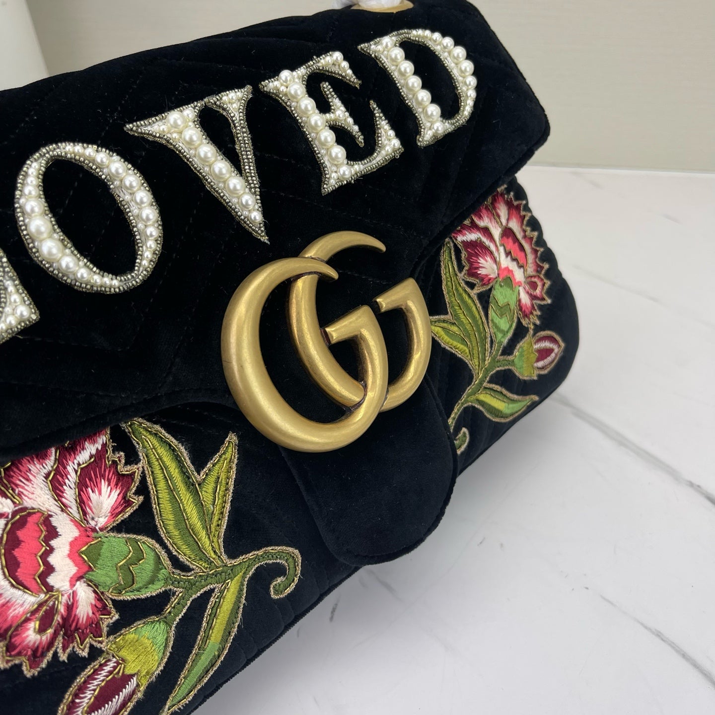 Gucci - Marmont - Velvet - Black - (medium)