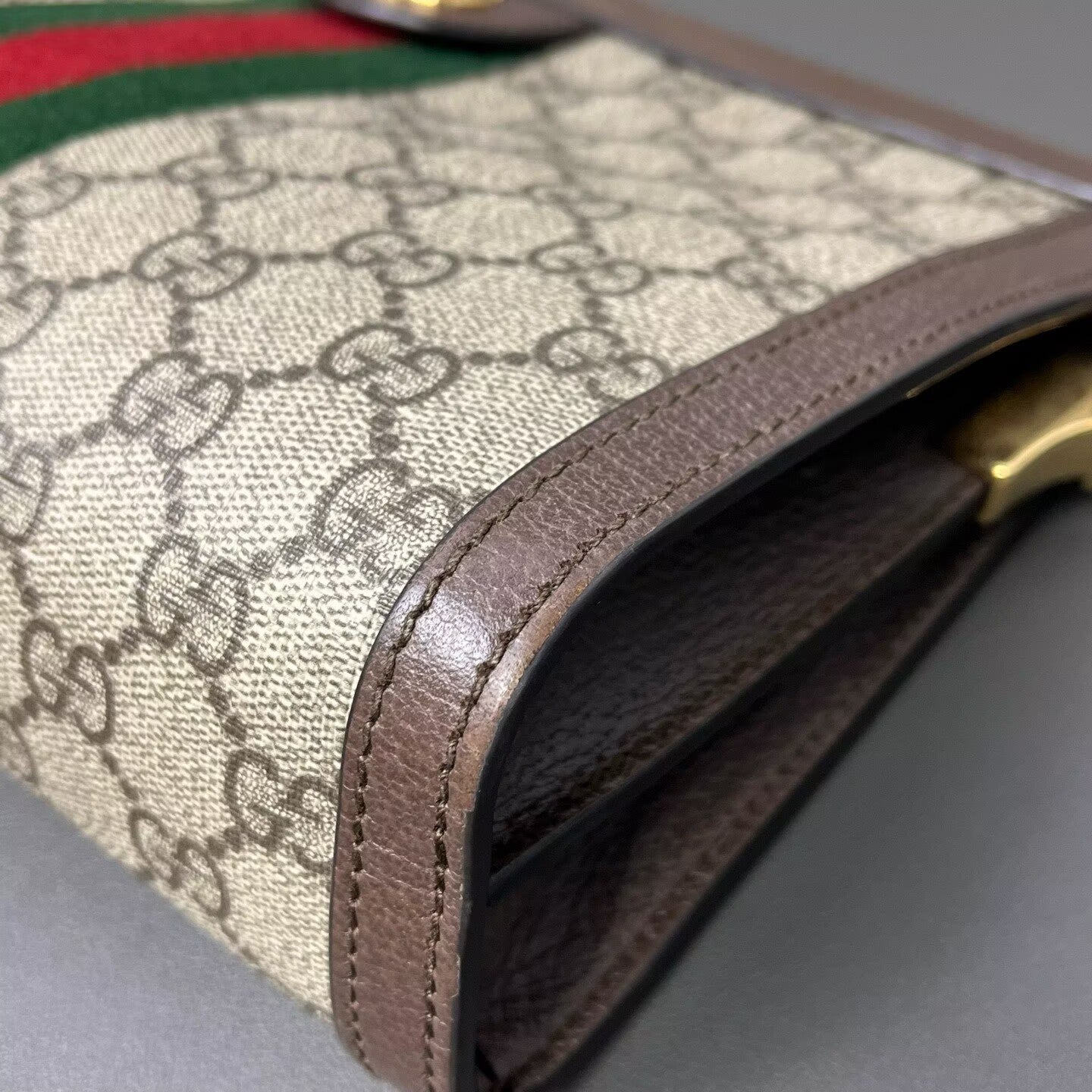 Gucci - Ophidia Chain Bag - GG Supreme canvas with leather trim - Beige and Brown with Gold-Tone Hardware - (small)