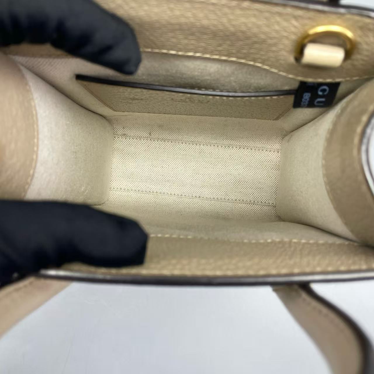 Gucci - Ophidia GG Mini Tote - GG Supreme canvas with leather trim - Beige with Oat-colored Accents - (mini)