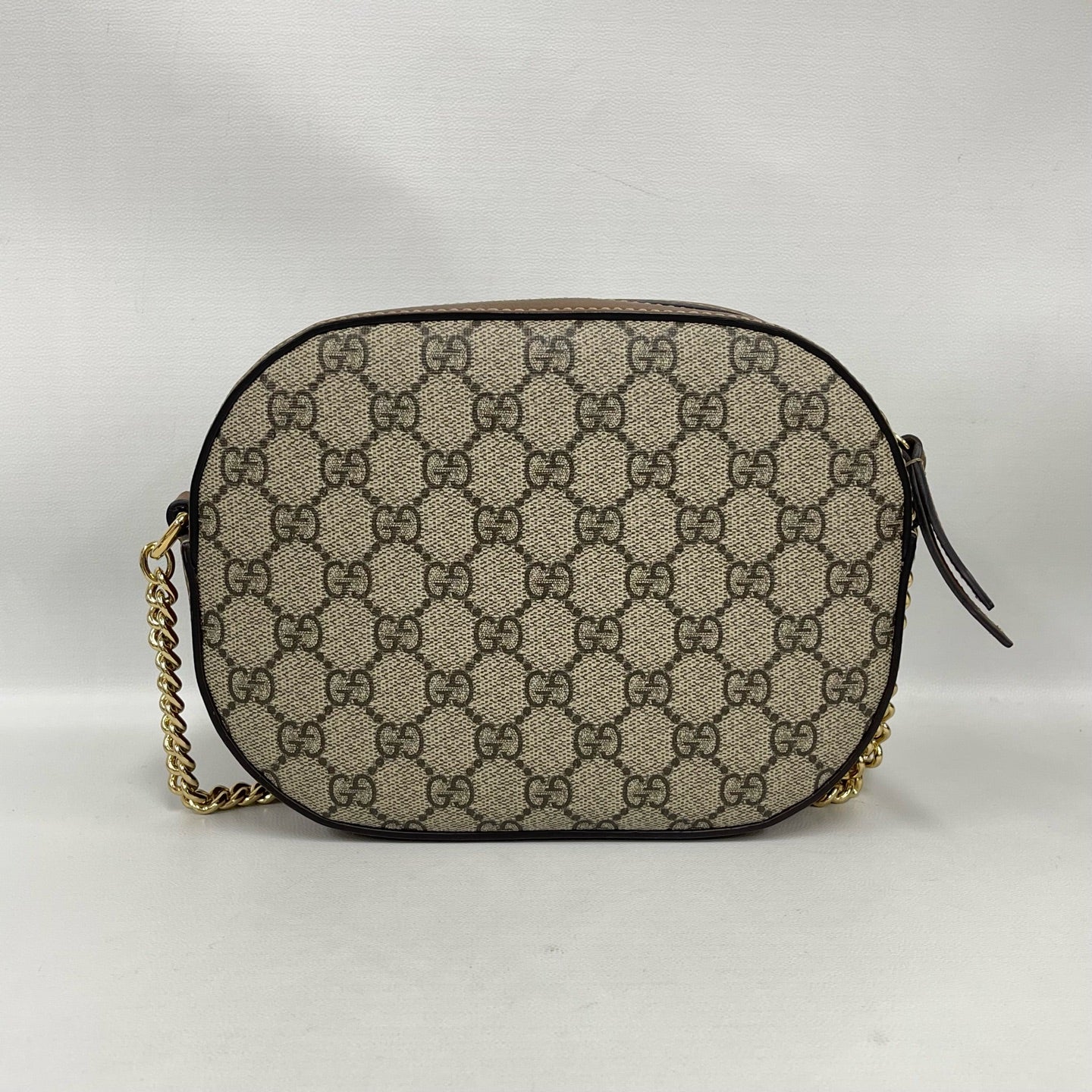 Gucci - Other - GG Supreme canvas with leather trim - Beige with brown trim and pink embroidery - (Mini)