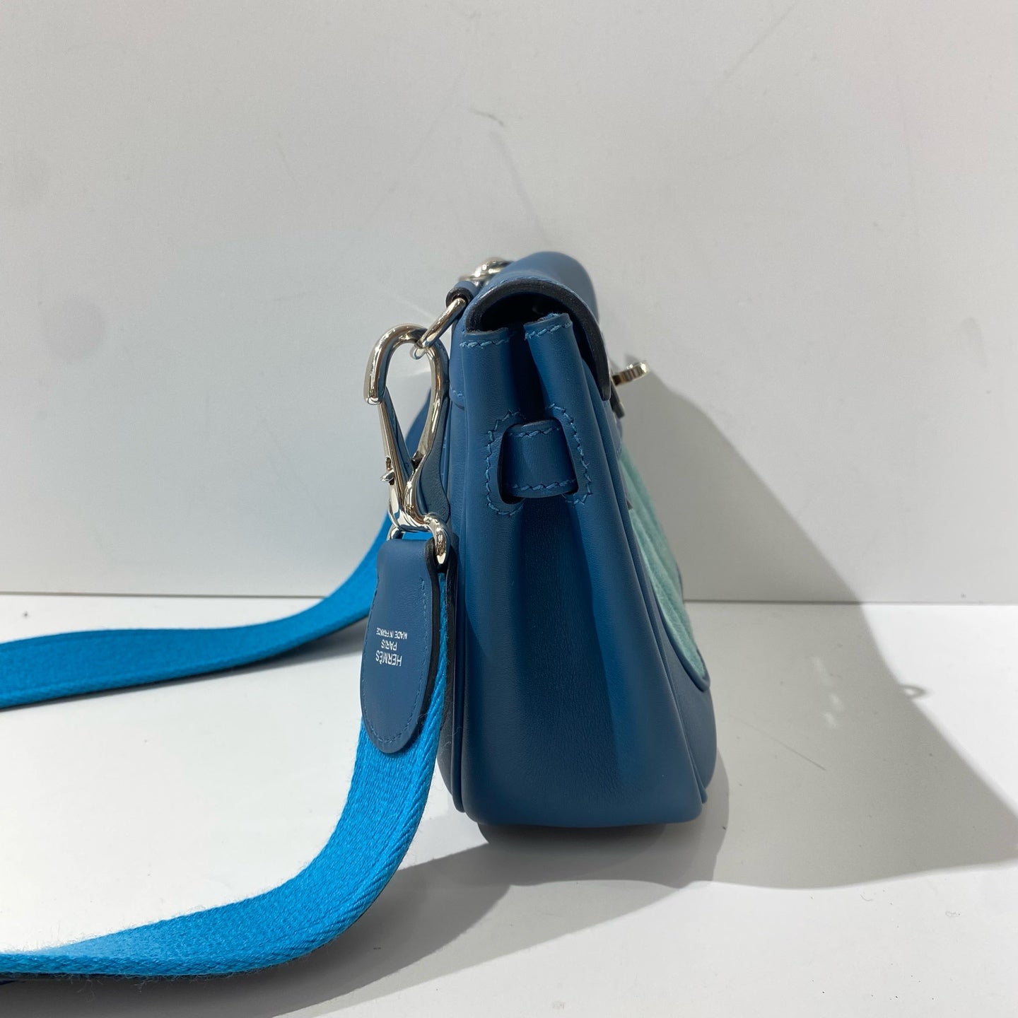 Hermès - Berline 20 - Leather and Suede - Deep Blue with Aqua Suede Accents - (mini)