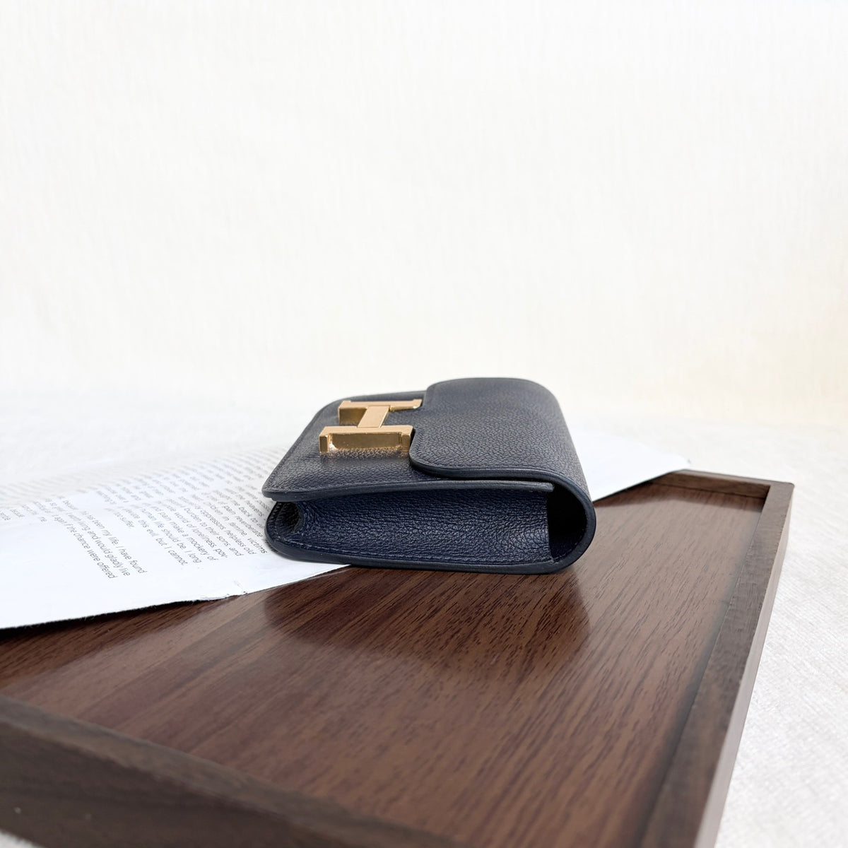 Hermes - Constance Slim Wallet - Leather - Navy - (mini)