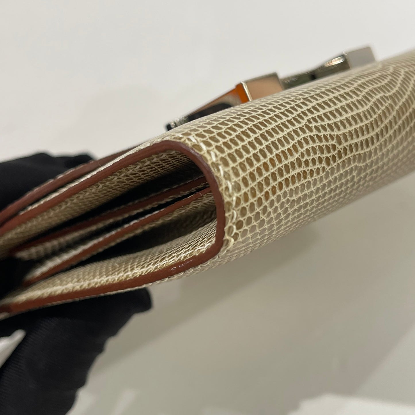 Hermès - Constance Wallet - Lizard skin - Beige