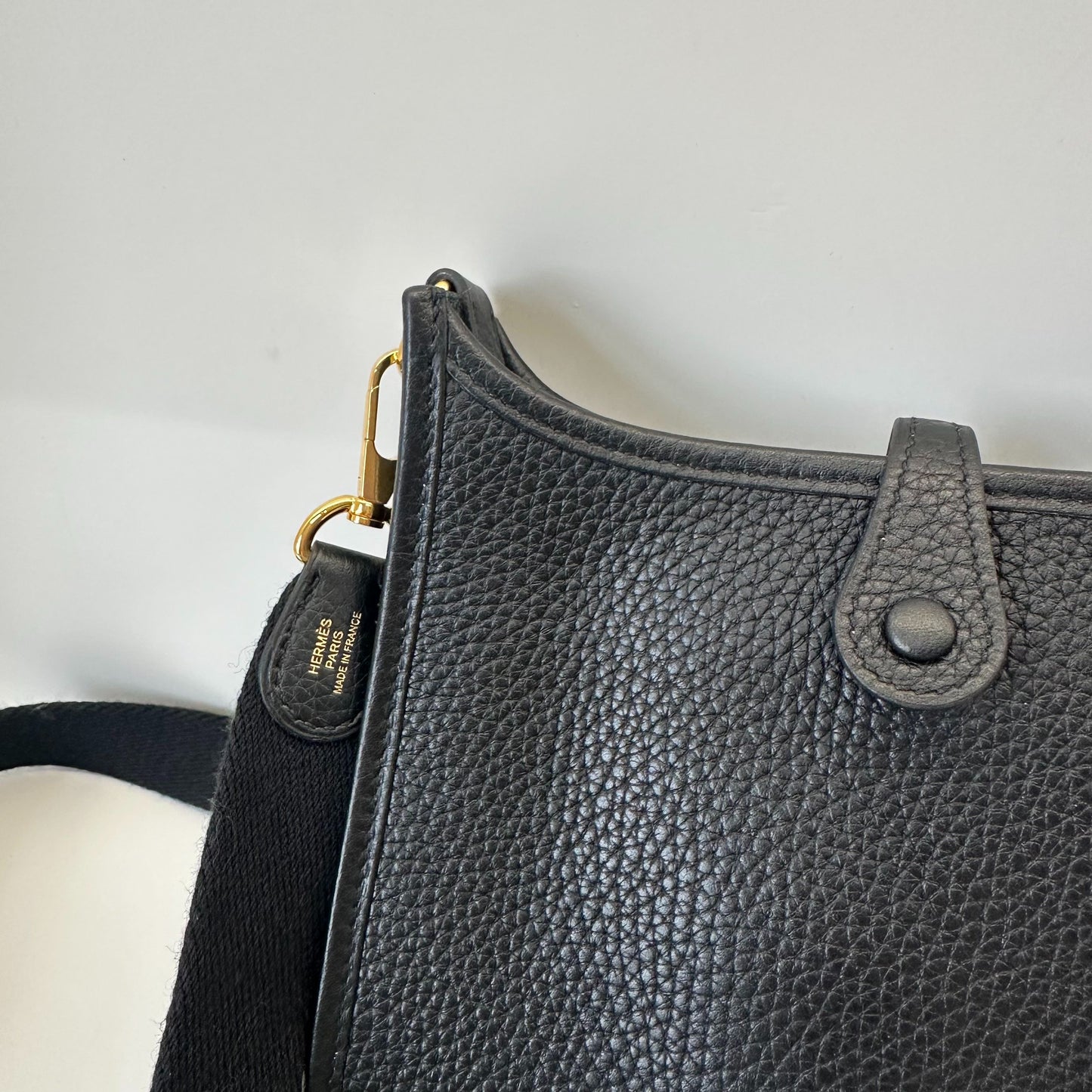 Hermès - Evelyne mini - Taurillon Clemence leather - Black with Gold-tone Hardware - (mini)