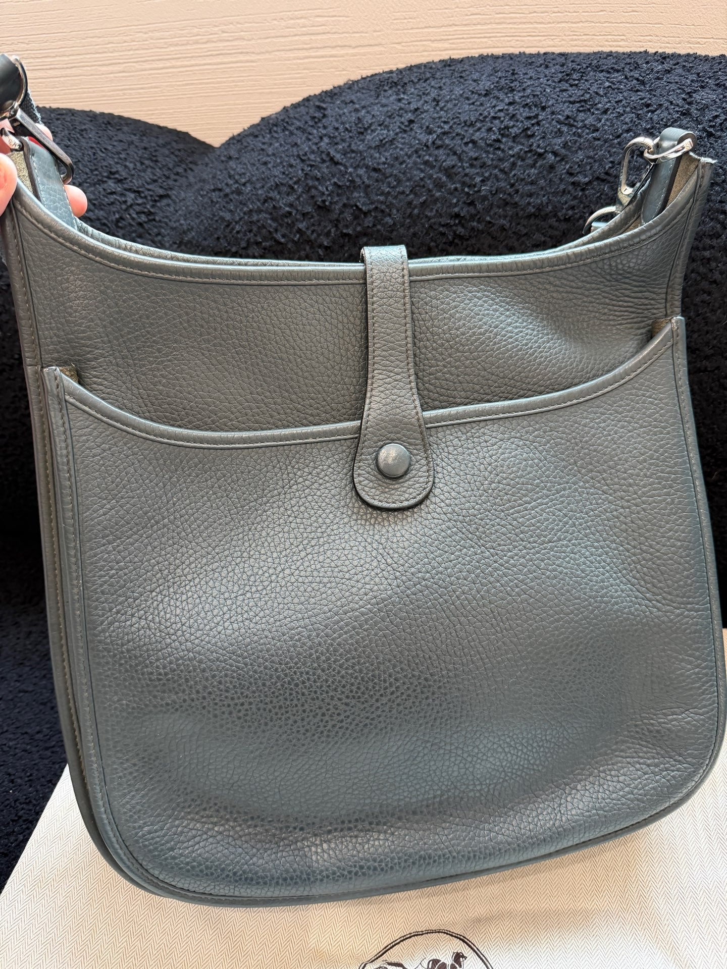 Hermès - Evelyne - Taurillon Clemence leather - Grey - (small)