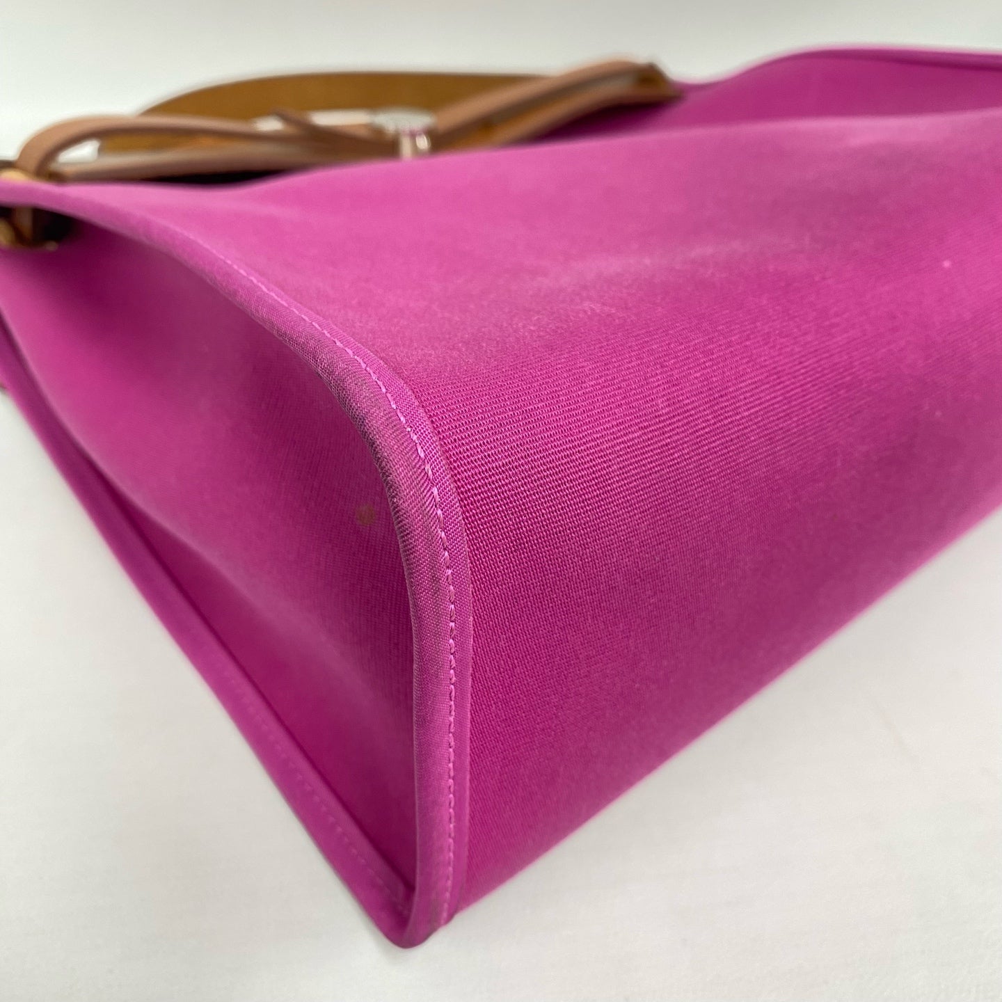 Hermès - Herbag 31 - Canvas and Hunter leather - Fuchsia Pink and Tan - (medium)
