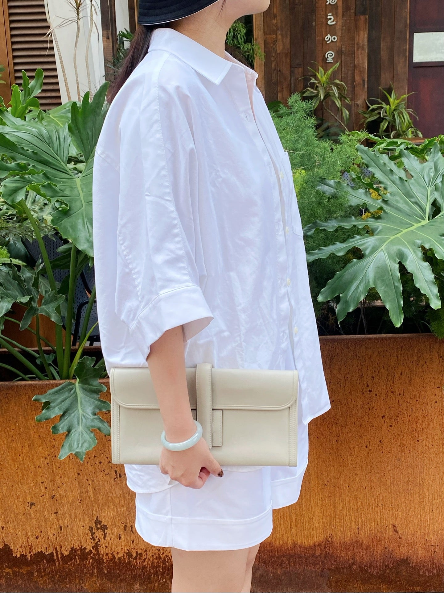 Hermes - Jige - Leather - White - (medium)