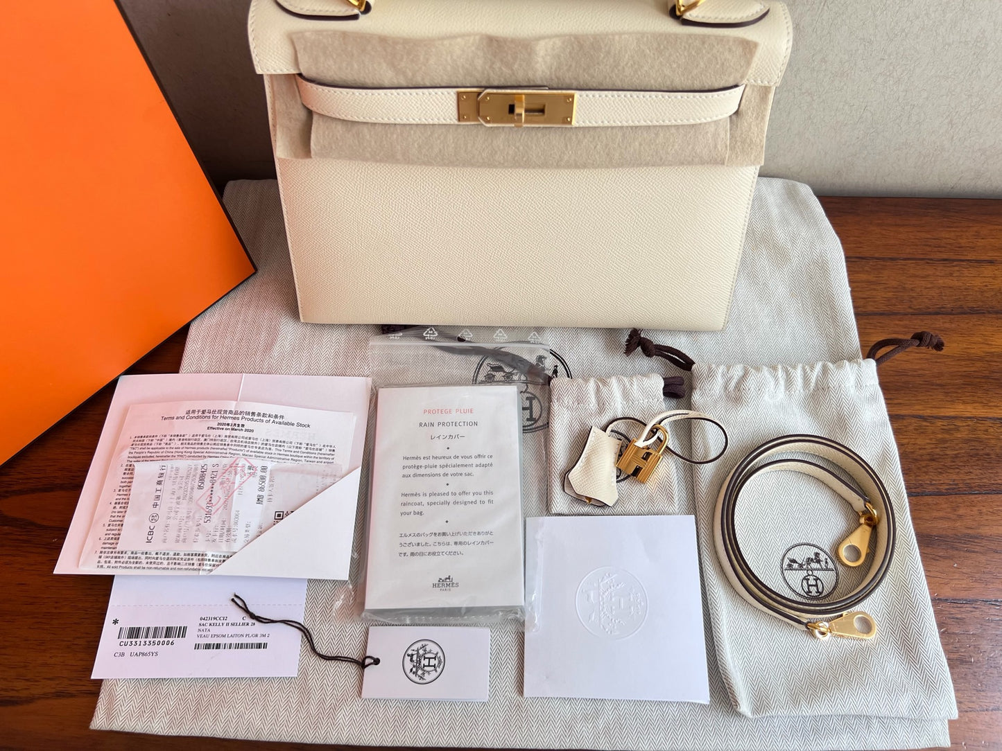 Hermès - Kelly 28 - Leather - White - (small)