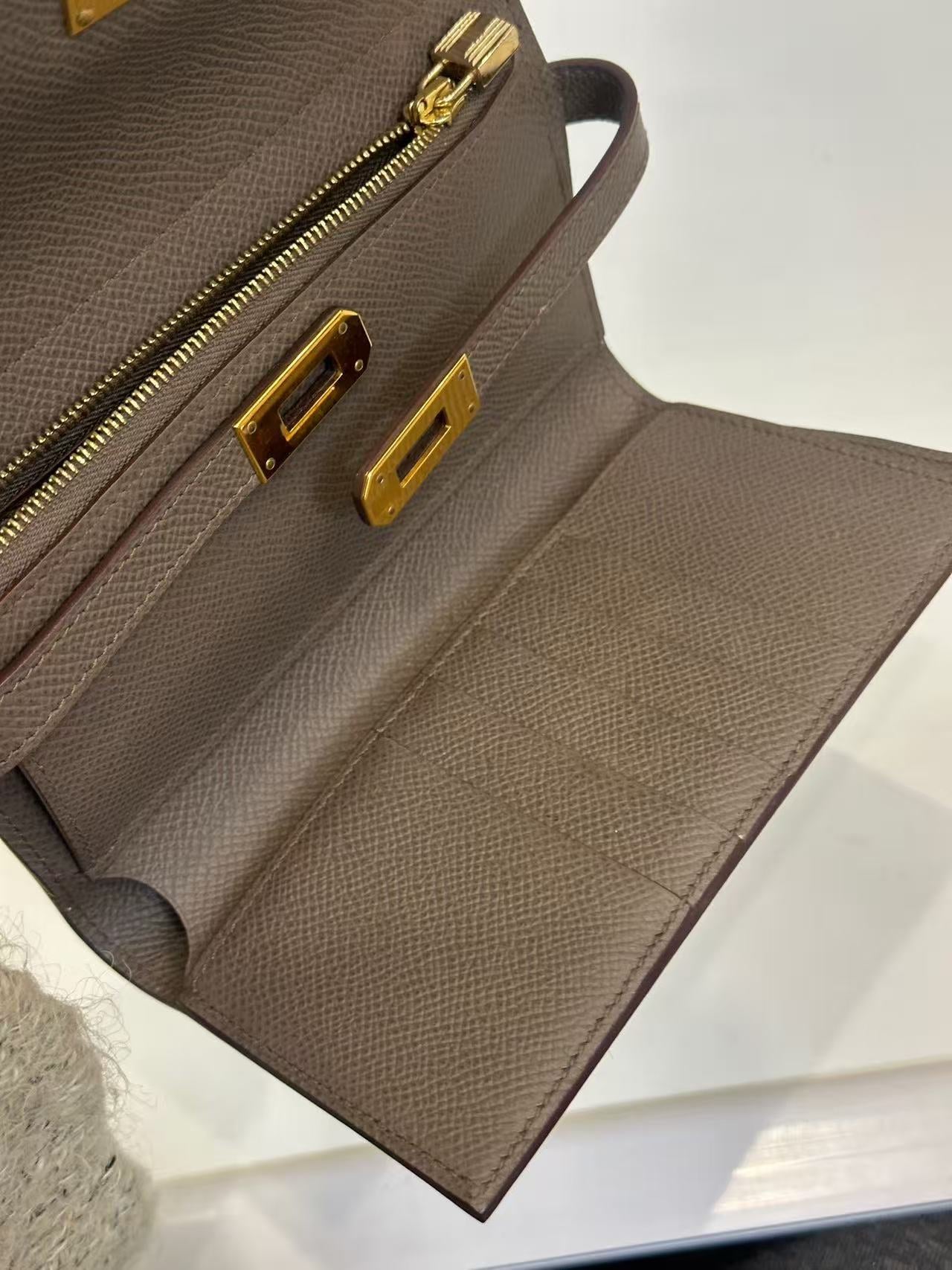 Hermès - Kelly Long Wallet - Epsom calf leather - Tin Grey with Gold-Tone Hardware - (Other)
