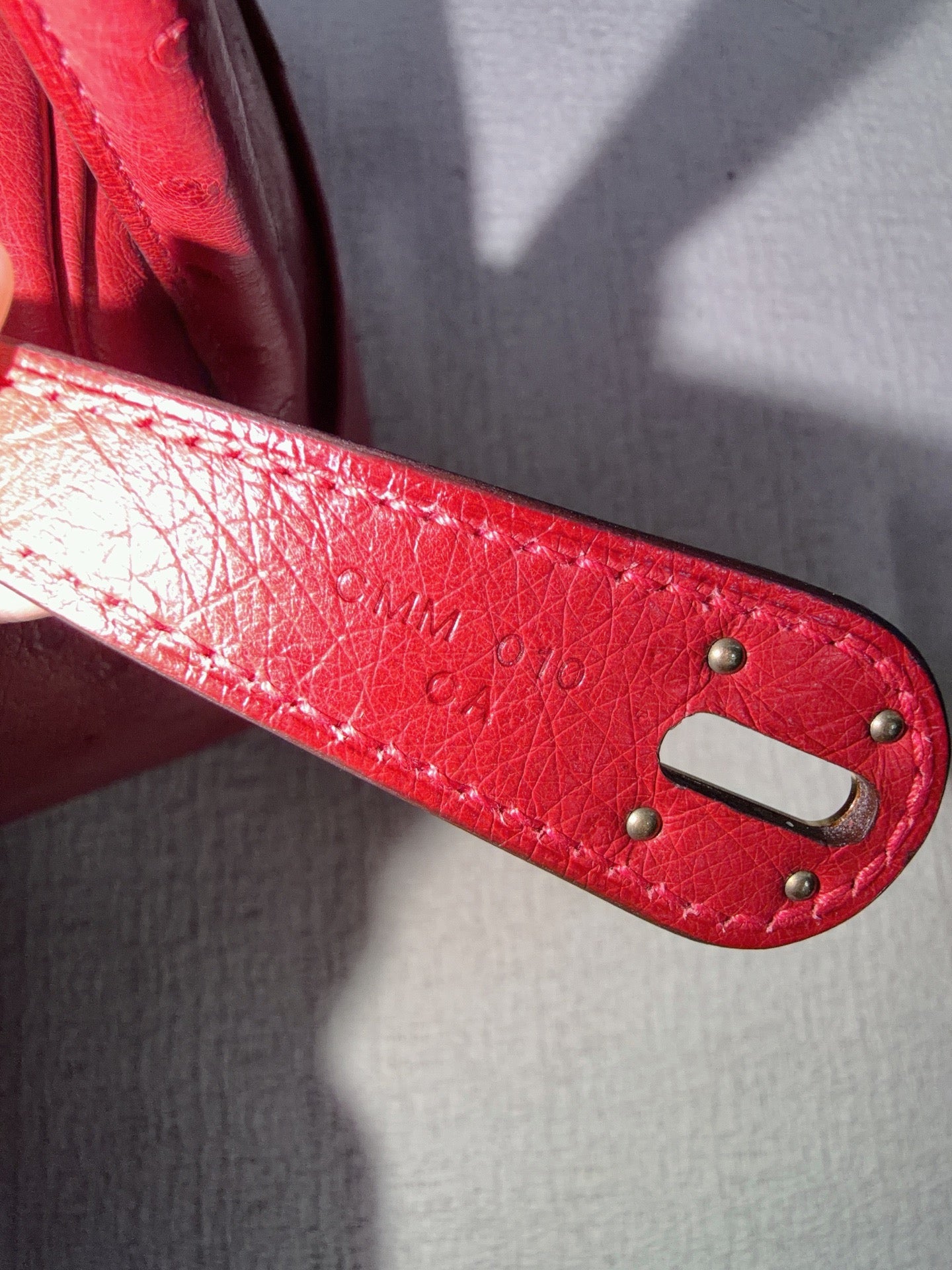 Hermès - Lindy - Exotic leathers - Ostrich - Red - (small)