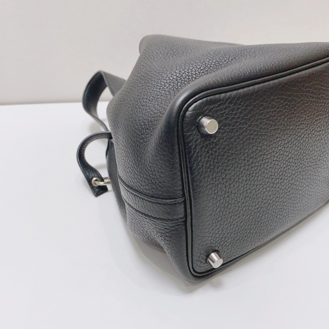 Hermès - Picotin Lock 18 - Taurillon Clemence leather - Black with Palladium Hardware - (Mini)