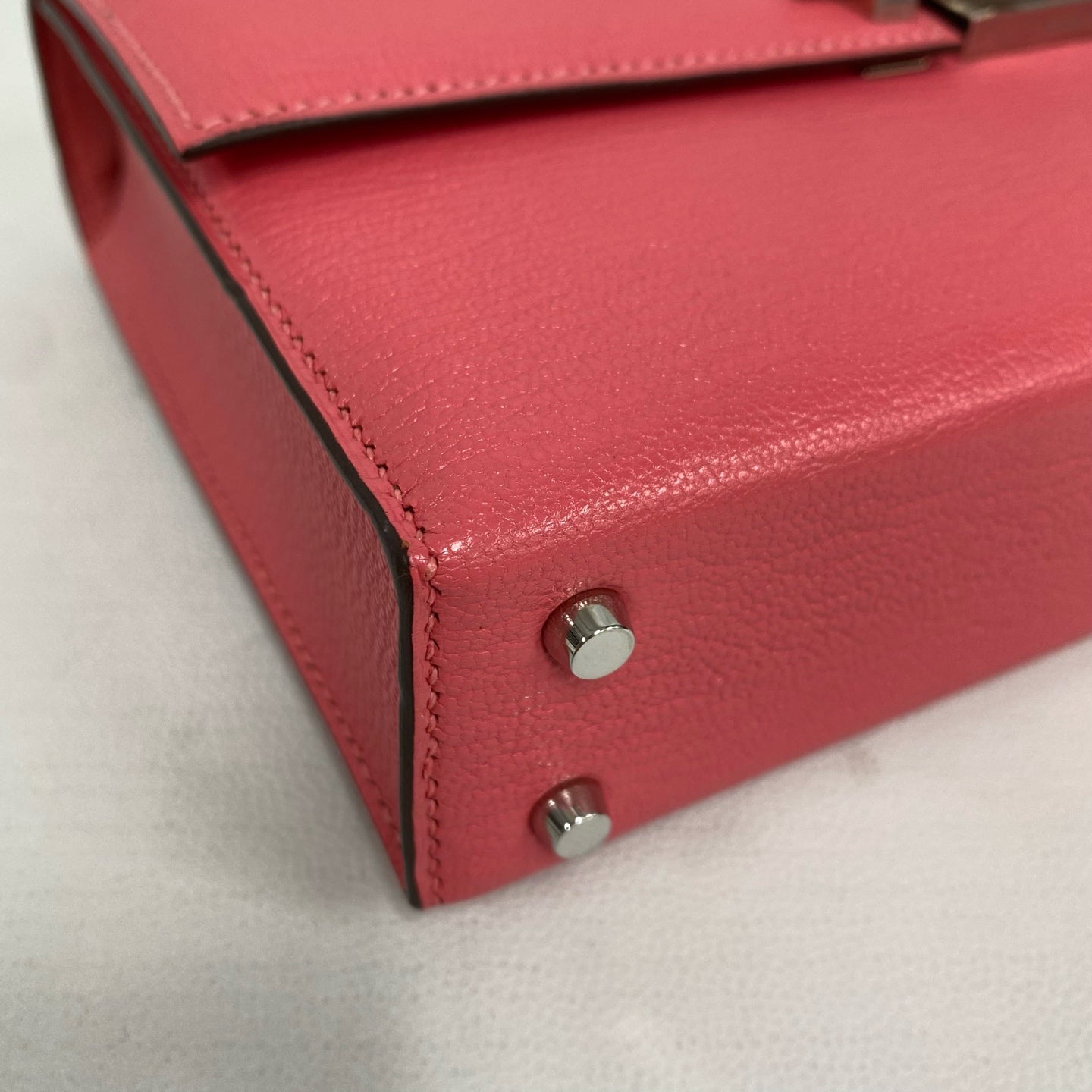 Hermès - Verrou Mini Chaîne - Grained leather - Lipstick Pink with Silver-Tone Hardware - (mini)