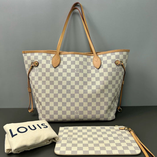 Louis Vuitton - Neverfull MM - Coated canvas with natural cowhide leather trim - White - (medium)