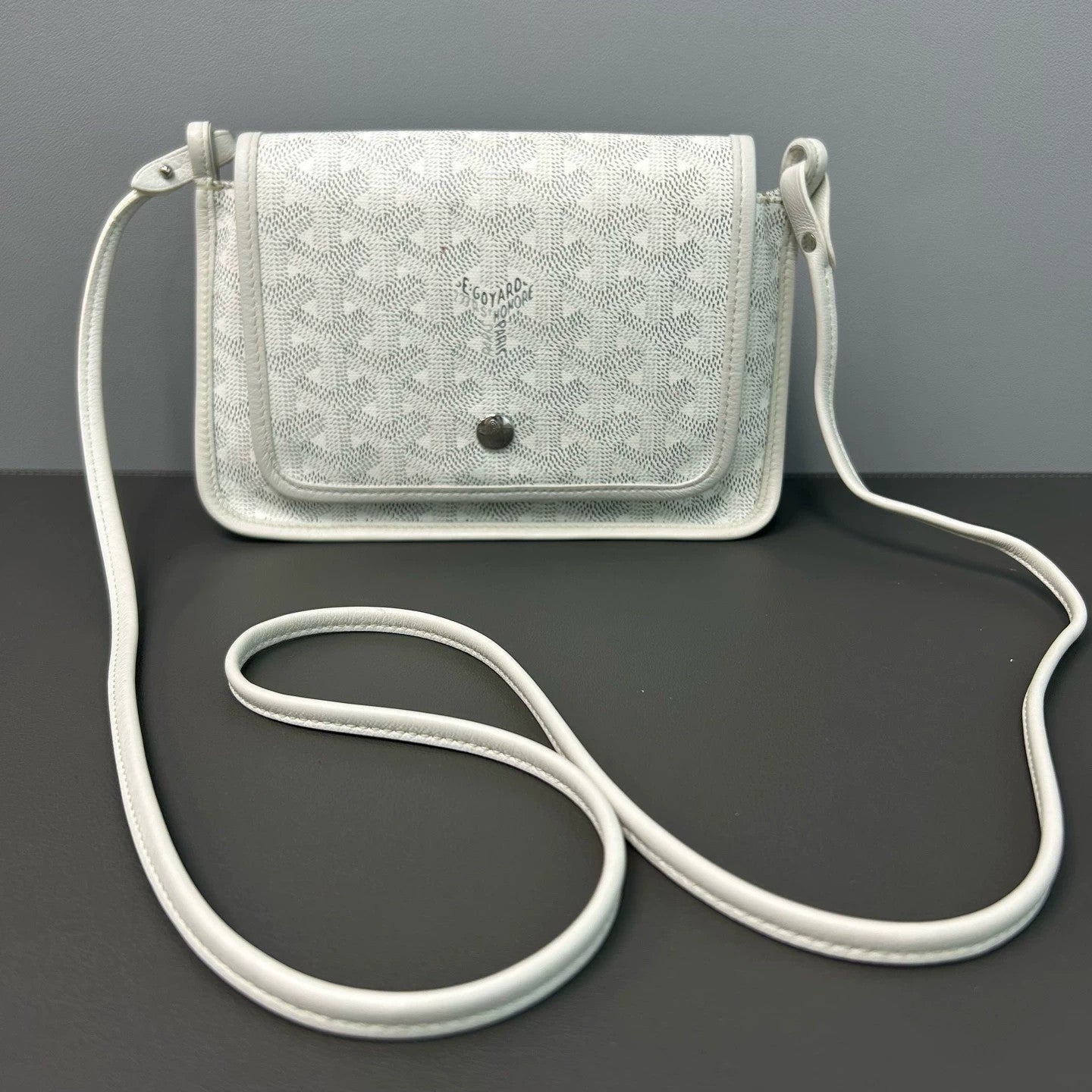 Goyard - Envelope Shoulder Bag - Goyardine canvas with leather trim - White - (small)