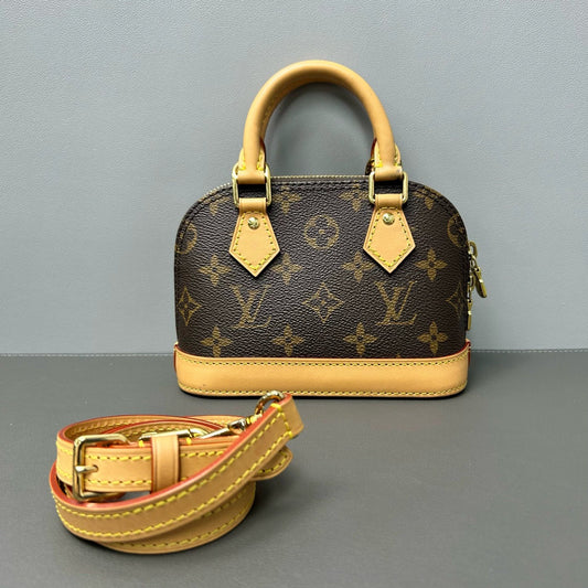 Louis Vuitton - Nano Alma - Monogram coated canvas with natural cowhide leather trim - Brown - (mini)