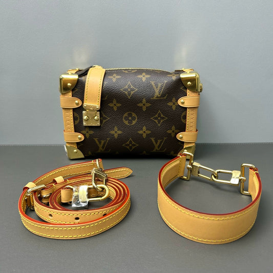 Louis Vuitton - Side Trunk Small - Monogram coated canvas with Vachetta leather trim - Brown - (mini)
