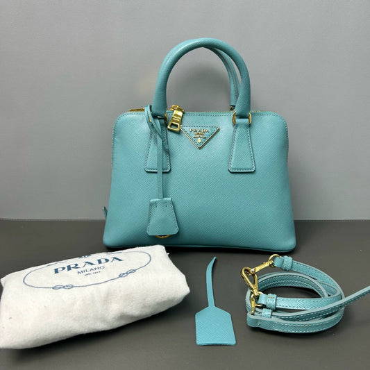 Prada - Galleria Bag - Leather - Blue - (Small)