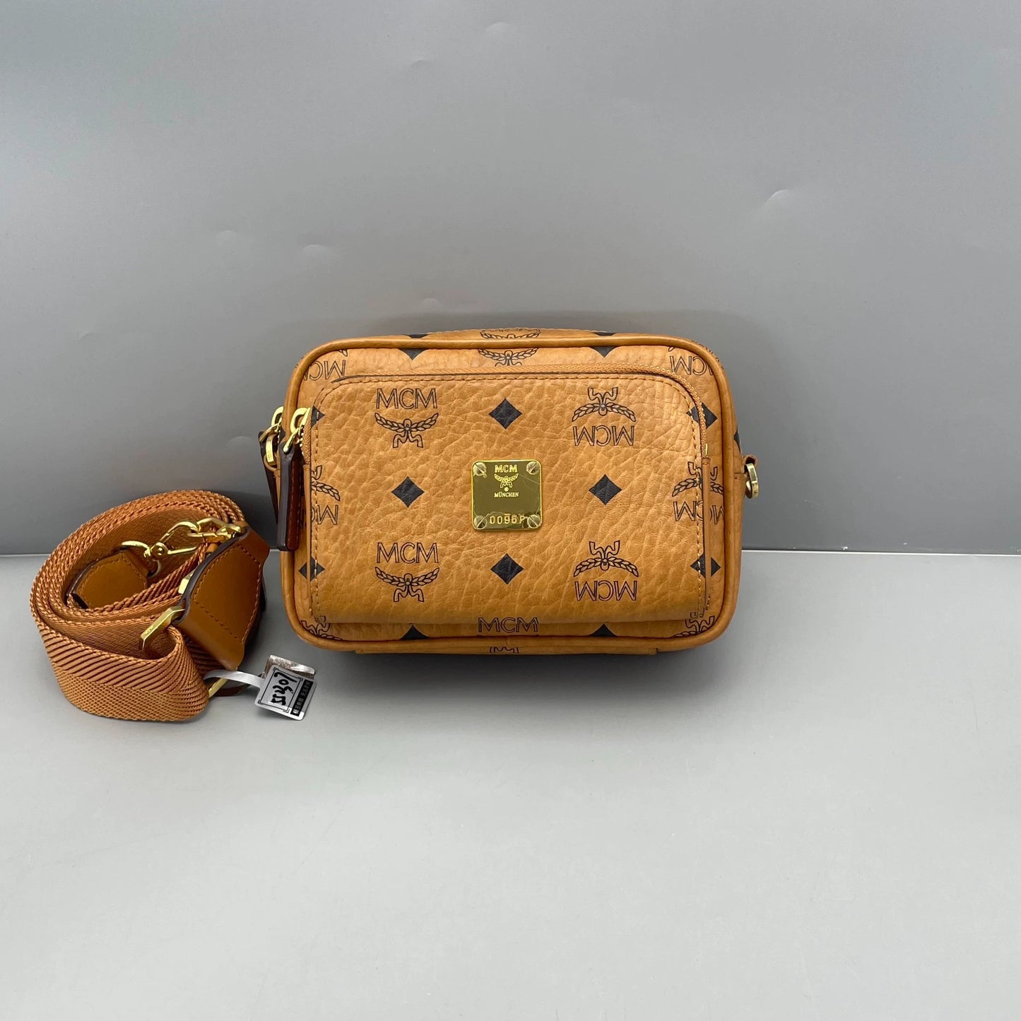 MCM - Visetos Camera Belt Bag - Coated Canvas with Leather Trim - Cognac - (mini)