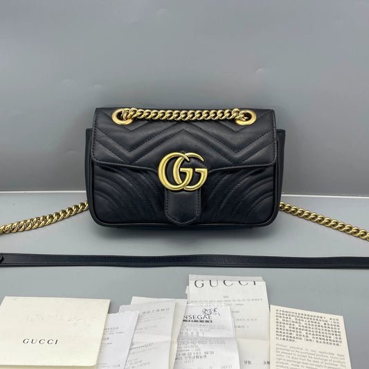 Gucci - GG Marmont Matelassé Mini Shoulder Bag - Leather - Black - (mini)