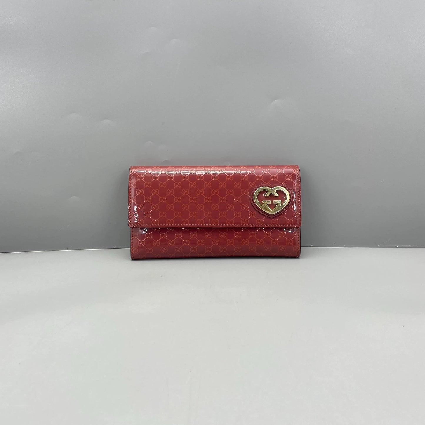 Gucci - Double G Heart Wallet - Patent leather - Pink - (Medium)