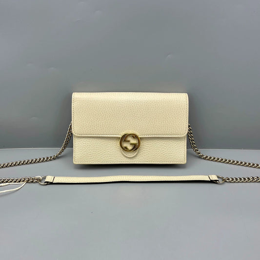 Gucci - Wallet on Chain (WOC) - Outlet Edition - Leather - White - (mini)