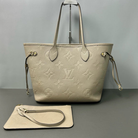 Louis Vuitton - Neverfull - Leather - Grey - (medium)