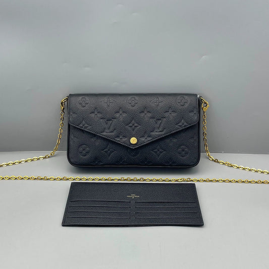 Louis Vuitton - Pochette Félicie - Monogram Empreinte leather - Black - (small)