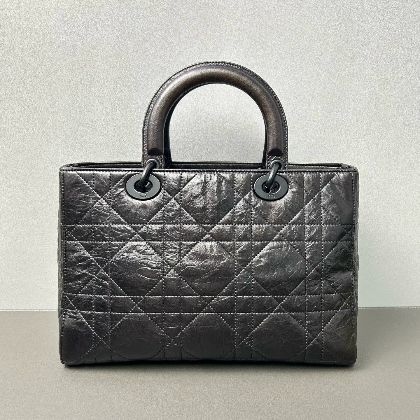 Dior - Lady Dior D-Sire So Black - Oiled wax leather - Black - (mini)