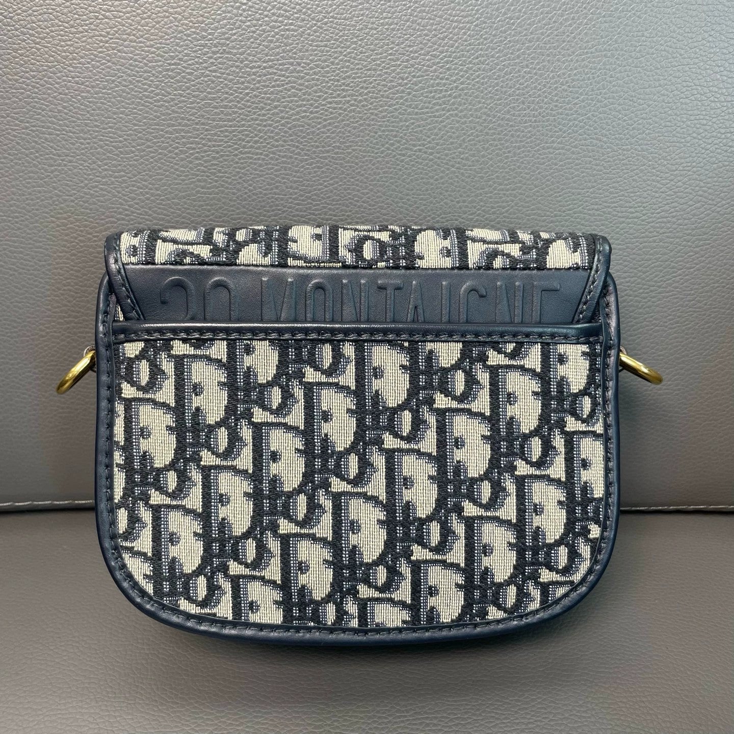 Dior - Bobby Small - Dior Oblique jacquard canvas with calfskin leather trim - Beige and Navy with Gold-Tone Hardware - (Small)
