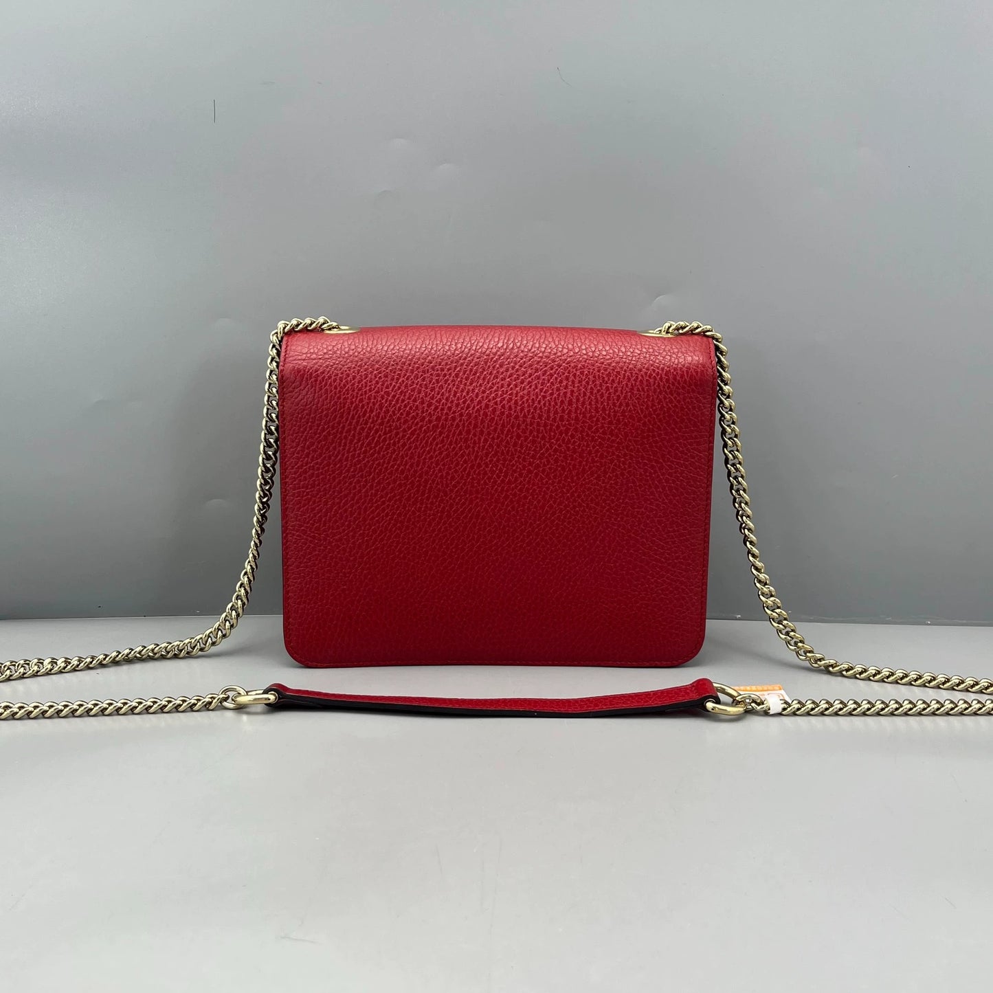 Gucci - Interlocking G Chain Shoulder Bag - Leather - Red - (Small)