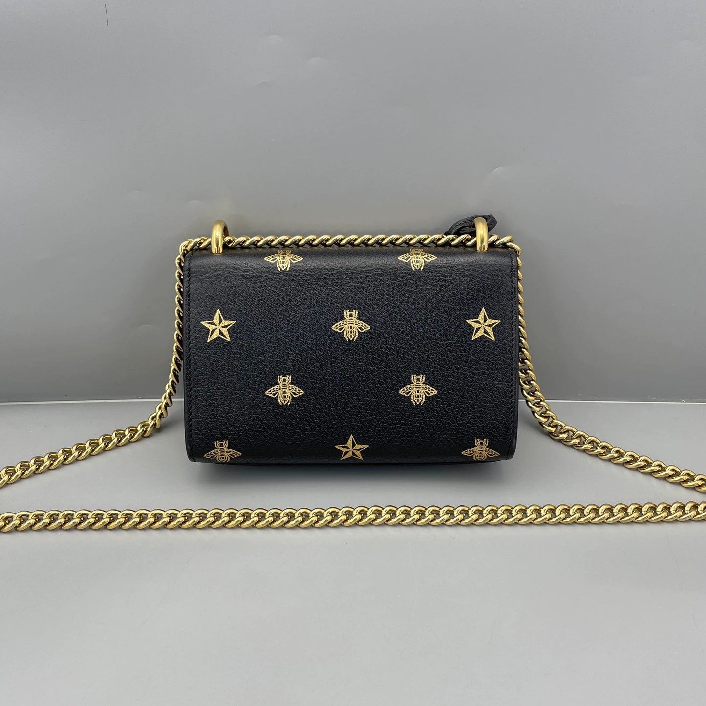 Gucci - Padlock Bee Mini Bag - Leather - Black - (small)