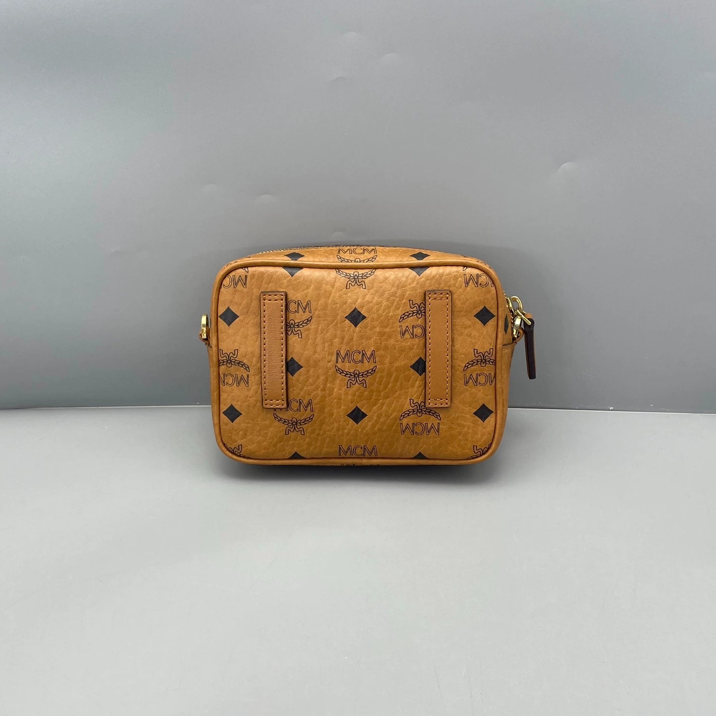 MCM - Visetos Camera Belt Bag - Coated Canvas with Leather Trim - Cognac - (mini)