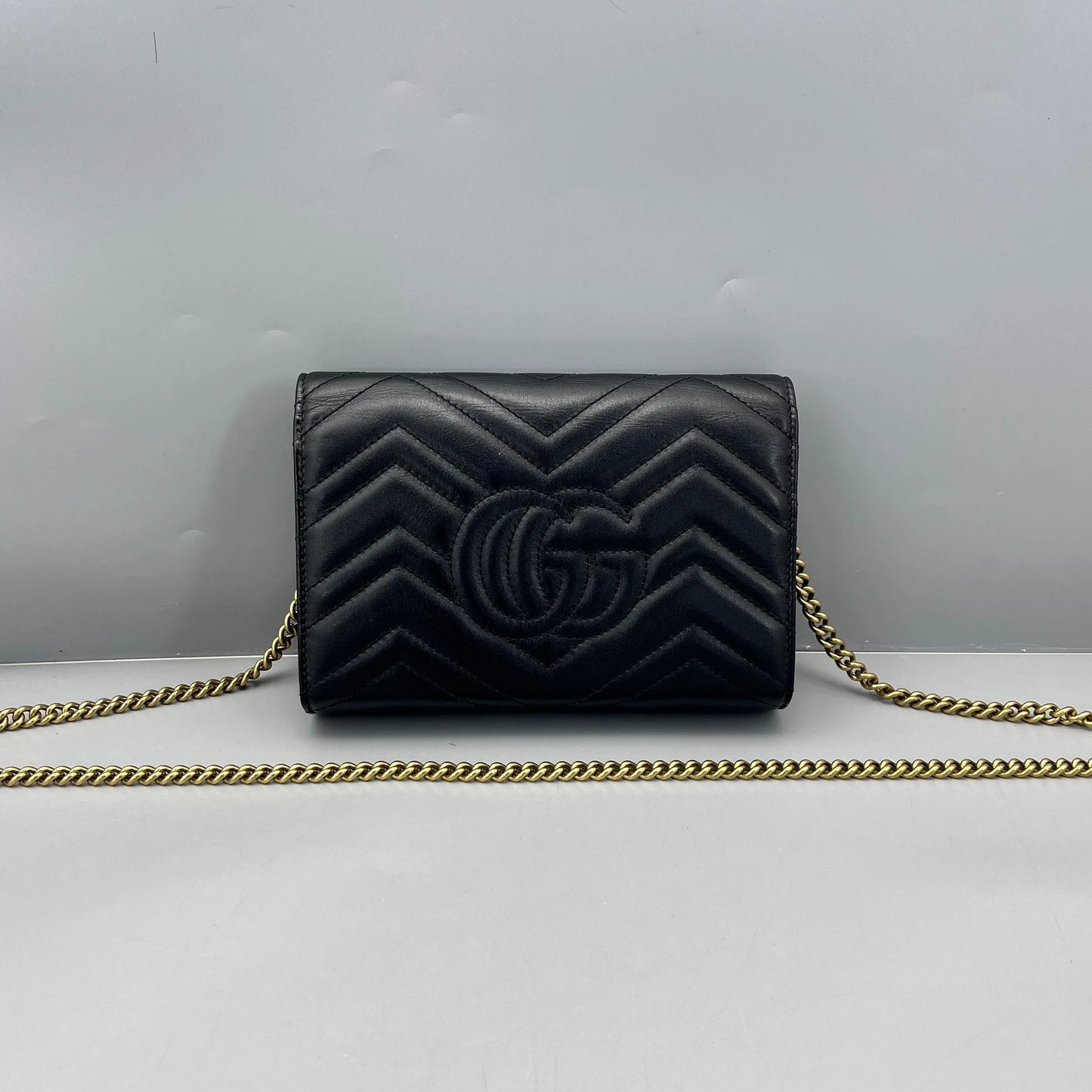 Gucci - GG Marmont Wallet on Chain (WOC) - Leather - Black - (small)
